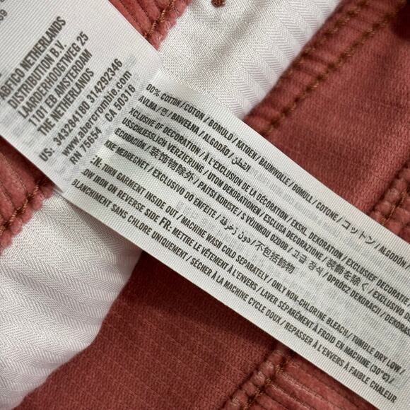 Hollister Corduroy Skirt Sz 7 Mauve Mini Button Academia Preppy Twee School Girl - Picture 11 of 13